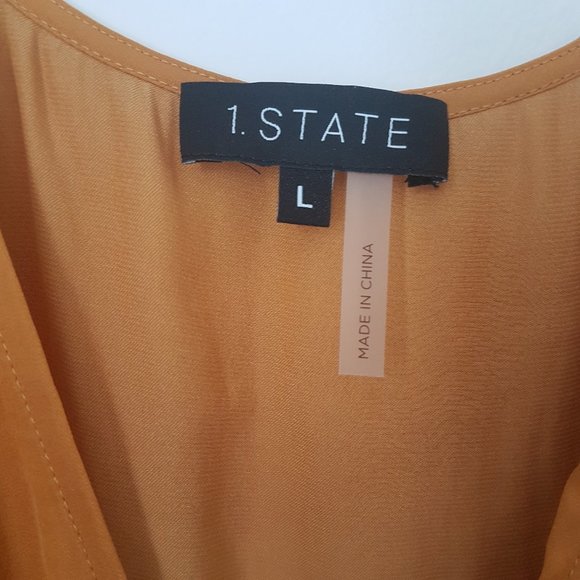 1.State Honey Pot Peplum V-neck Blouse, L - NWT - Picture 8 of 11